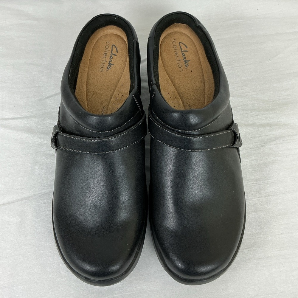Clarks Collection Women's Angie Mist Black Leather Size 12 NEW